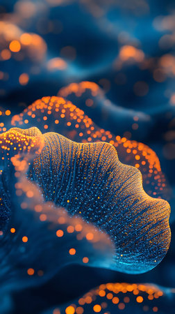 Stunning abstract image, showcasing blue and orange hues, evoking a dreamy, oceanic feel.の写真素材