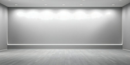 A clean, empty modern gallery room. Perfect for displays.の写真素材