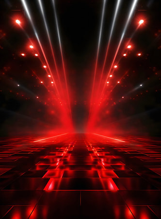 Abstract background with red neon lights, creating a dark and intense atmosphere.