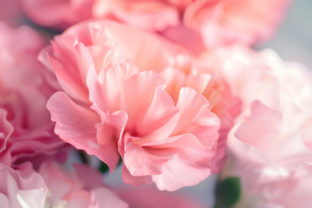 Close-up of soft pink flowers, showcasing delicate petals and vibrant colors.の写真素材