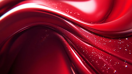 Abstract image of swirling red, glossy texture. Elegant and luxurious design.の写真素材