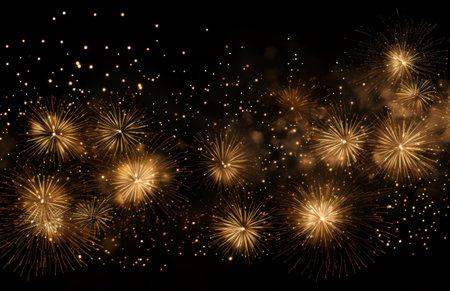 Beautiful fireworks display for celebration happy new year and merry christmasの写真素材