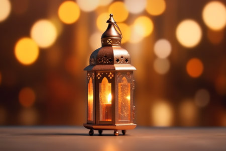 Lantern on bokeh background.