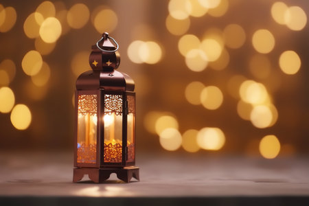 Lantern on bokeh background.の写真素材