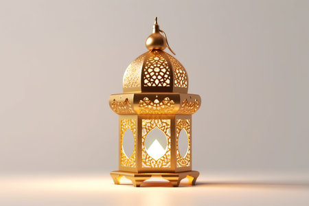 Ramadan Kareem lantern. Traditional arabic lamp. 3D rendering