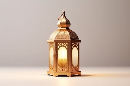 Arabic lantern on a white background. Ramadan Kareem. 3d rendering