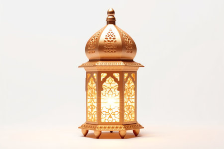 Arabic lantern isolated on white background. Ramadan Kareem concept.