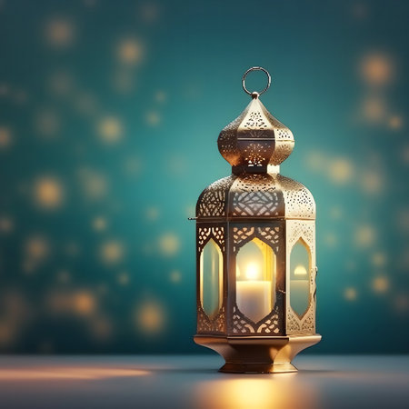 Ramadan Kareem background with Arabic lantern. 3d rendering.