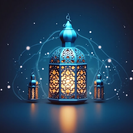 Illustration of Ramadan Kareem background with arabic lanterns