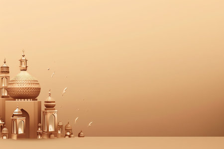 3d illustration of ramadan kareem background with mosque.の写真素材