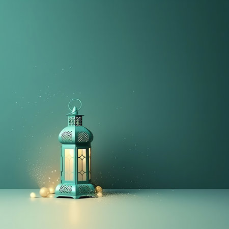 Ramadan Kareem Greeting Card. 3D rendering.の写真素材