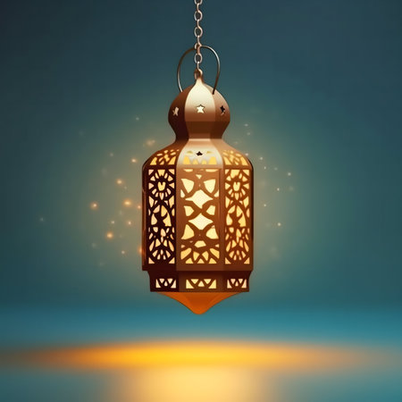 Ramadan Kareem background with arabic lantern. Vector illustration