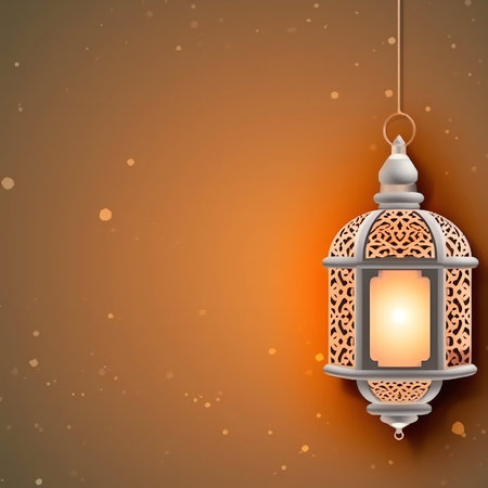 Illustration of Ramadan Kareem background with arabic lantern.