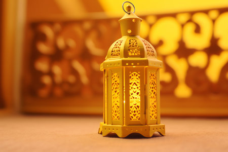 Lantern on the background of the oriental ornament. Ramadan Kareemの写真素材