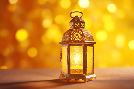 Lantern on bokeh background.の写真素材