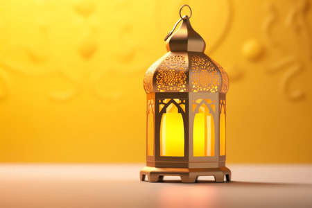 Ramadan Kareem Greeting Card. Ramadan Kareem Lantern. 3D Render