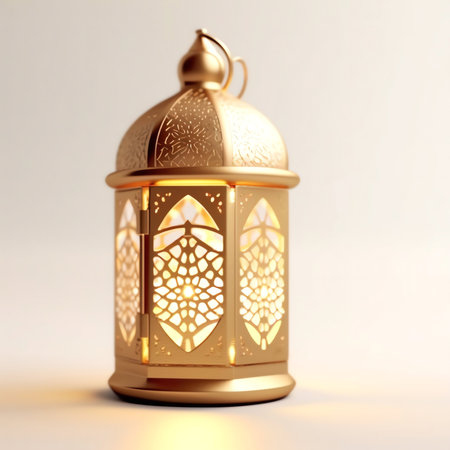 Lantern on a white background. 3D rendering