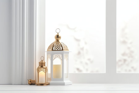 Lantern in the interior of the room. 3d rendering