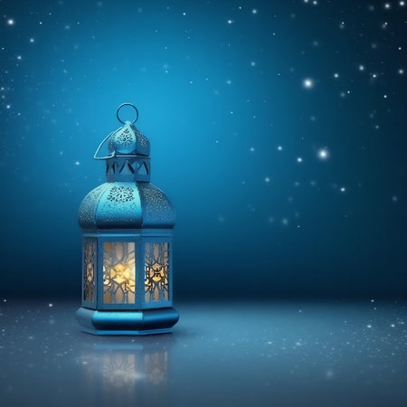 3d illustration of Ramadan Kareem greeting card with arabic lantern