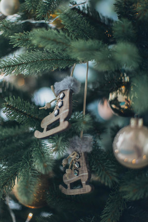 Christmas tree decoration. Happy New Year. Selective focus. Holiday.の写真素材