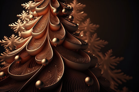 3D illustration of abstract fractal for creative design looks like snowflakeの写真素材