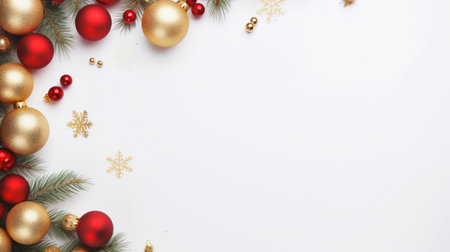 Christmas and New Year holiday background. Top view with copy space.の写真素材