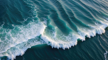 Dramatic sea wave curling with vibrant color contrast and natural energy