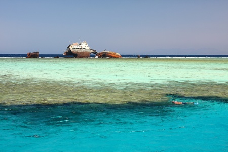 Shipwreck, Red Seaの写真素材