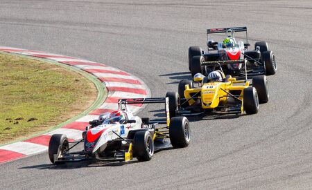 BARCELONA - OCTOBER 30: Alex Fontana 10 of Corbetta Team racing at European Formula 3 Open, on...