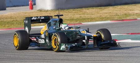 BARCELONA - FEBRUARY 21: Heikki Kovalainen of Caterham F1 team racing at Formula One Teams Test Days...