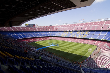 View of Camp Nou stadium before the Brazilian footballer Neymar Da Silva Santos Junior official presentation as new FC Barcelona player, on June 3, 2013, in Barcelona, Spainのeditorial素材