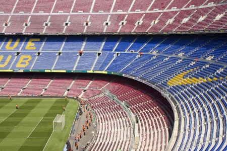 View of Camp Nou stadium before the Brazilian footballer Neymar Da Silva Santos Junior official presentation as new FC Barcelona player, on June 3, 2013, in Barcelona, Spainのeditorial素材