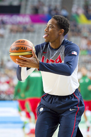 DeMar Derozan of USA Team at FIBA World Cup basketball match between USA and Mexico, final score 86-63, on September 6, 2014, in Barcelona, Spainのeditorial素材