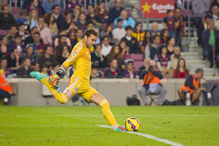 Sergio Alvarez of Celta in action at Spanish League match between FC Barcelona and Celta de Vigo, final score 0-1, on November 1, 2014, in Camp Nou stadium, Barcelona, Spainのeditorial素材
