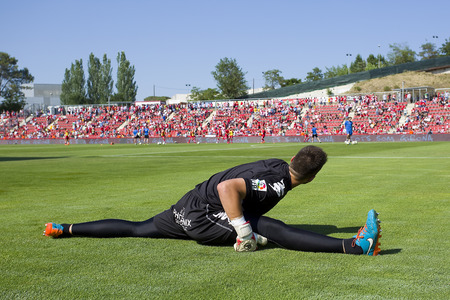 Unidentified player prior the Spanish Second Division League match between Girona FC and CD Lugo final score 1  1 on June 7 2015 in Girona Spainのeditorial素材