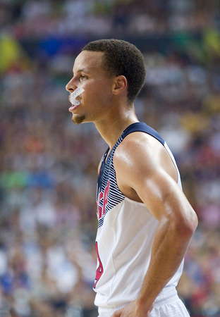Stephen Curry of USA Team in action at FIBA World Cup basketball match between USA and Mexico, final score 86-63, on September 6, 2014, in Barcelona, Spainのeditorial素材