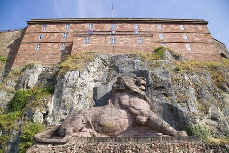 Lion of Belfort, a proud symbol of the the French resistance against Prussian forces, Belfort, France.のeditorial素材