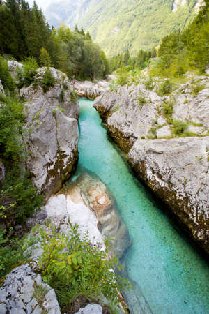 Soca or Isonzo river, Slovenia, Europe.