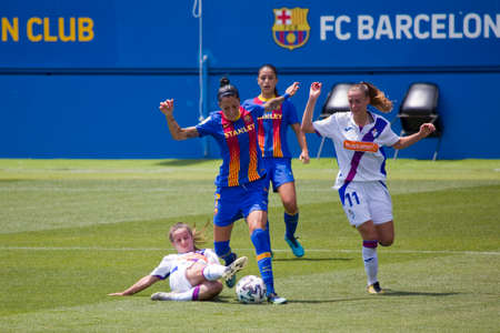 Jennifer Hermoso of FCB in action at Women's Football Spanish League match between FC Barcelona and...