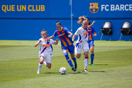 Jennifer Hermoso of FCB in action at Women's Football Spanish League match between FC Barcelona and...