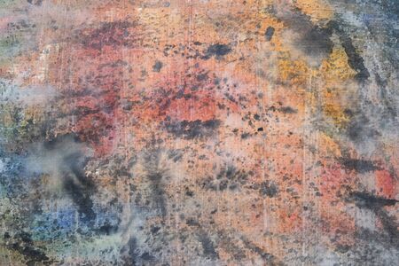 Abstract painted colorful watercolor background - orange, yellow and black colorsの写真素材