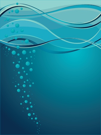 Blue waves and babble in seaのイラスト素材