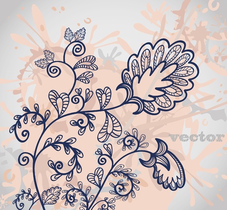 blue flowers on a abstract backgroundのイラスト素材