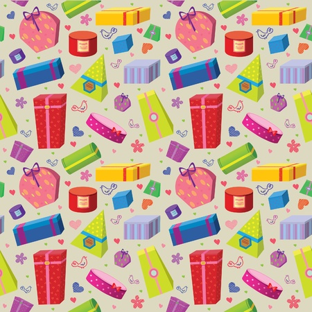 wallpaper with colored giftsのイラスト素材