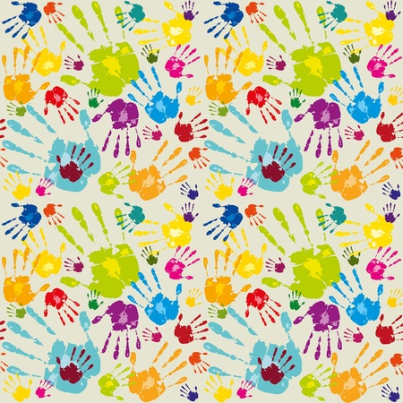 Abstract colored wallpaper with handsのイラスト素材