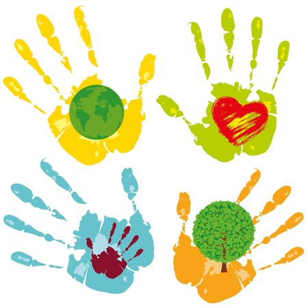 Vector set symbol with theme of protectionのイラスト素材