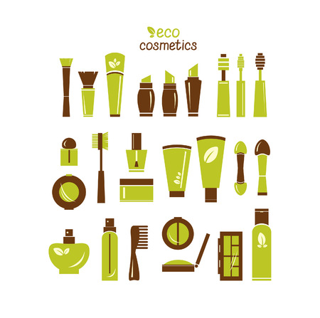 Collection of cosmetics icons. Vector of isolated cosmetics elements.のイラスト素材
