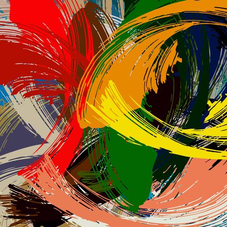 Abstract colored grunge texture of chaotic brush strokes for design of wallpaper, poster, illustrationのイラスト素材