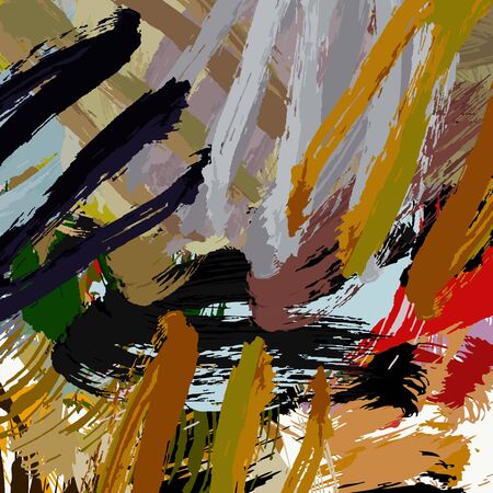 Abstract colored grunge texture of chaotic brush strokes for design of wallpaper, poster, illustration.のイラスト素材