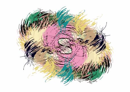 Abstract colored grunge texture of chaotic brush strokes for design of wallpaper, poster, illustration.のイラスト素材